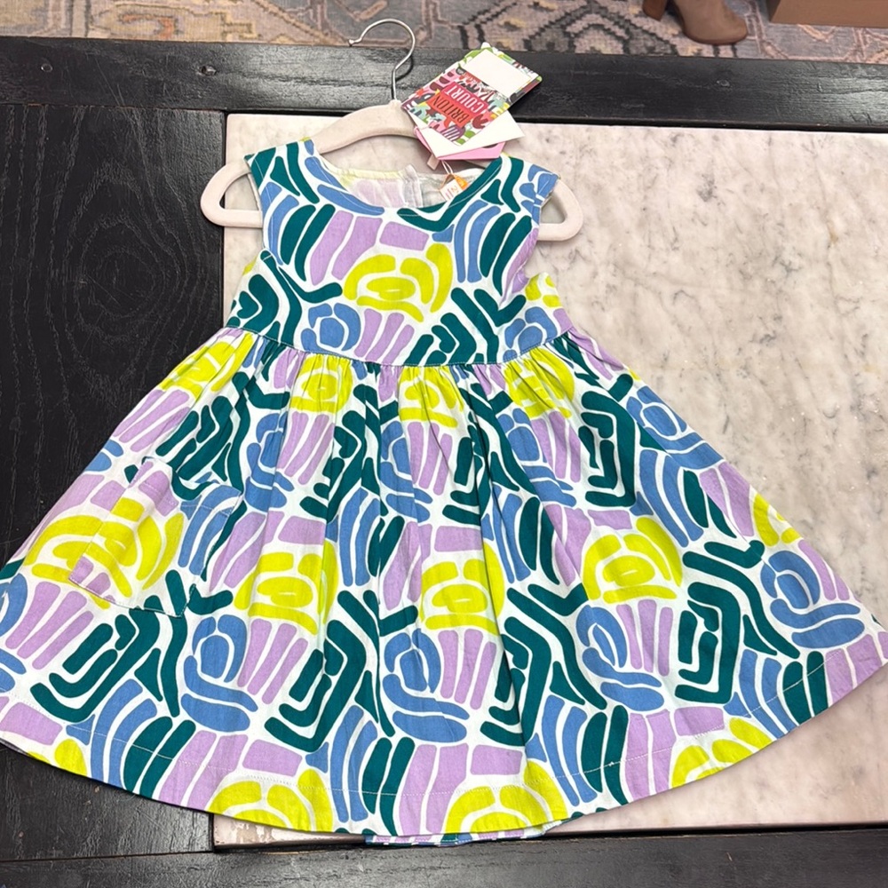 Britton Court Green and Blue Sleeveless Sundress